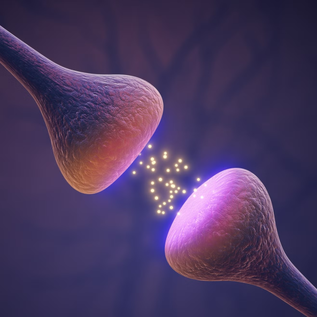 illustration of neurons and chemical signaling, source: The Current