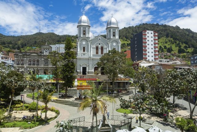 Photo credit: The Current A cathedral in the middle of a mountain town in Colombia